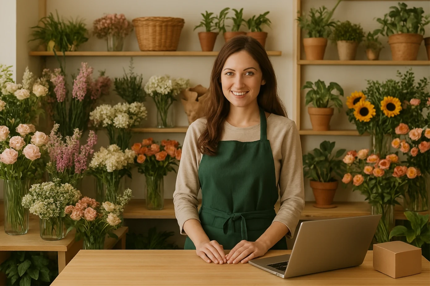 Uvnitř květinářství Květuška